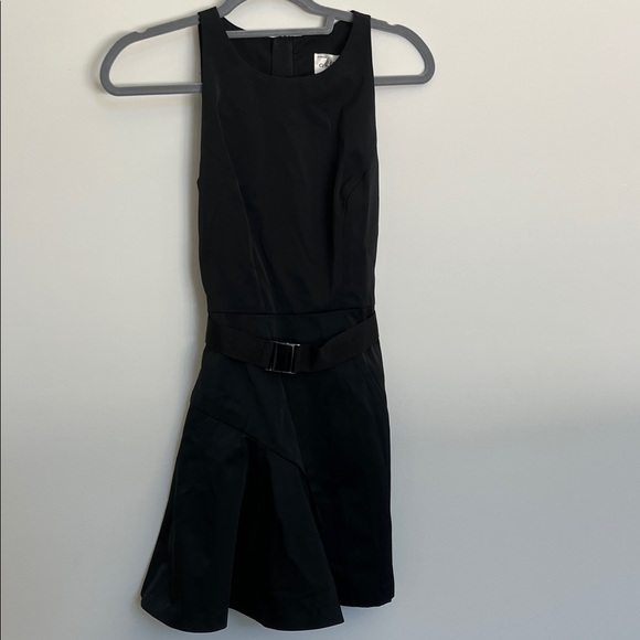 Milly Black Asymmetrical belted Dress, Size 0‎ - Picture 2 of 7